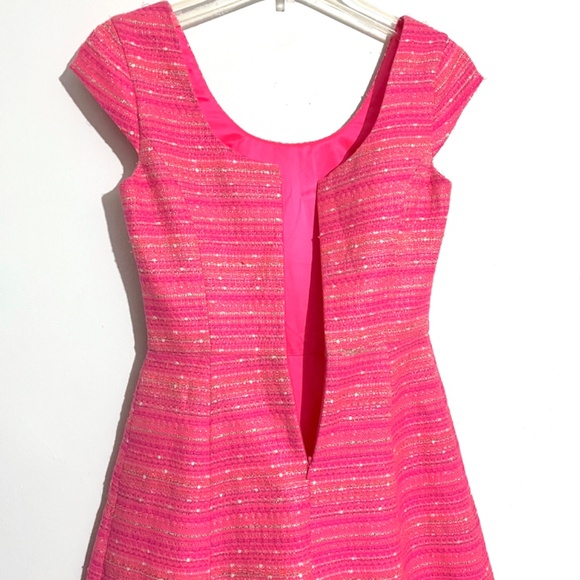 Lilly Pulitzer Rylan A-Line Dress in Neon Pink Metallic Boucle - Picture 6 of 11